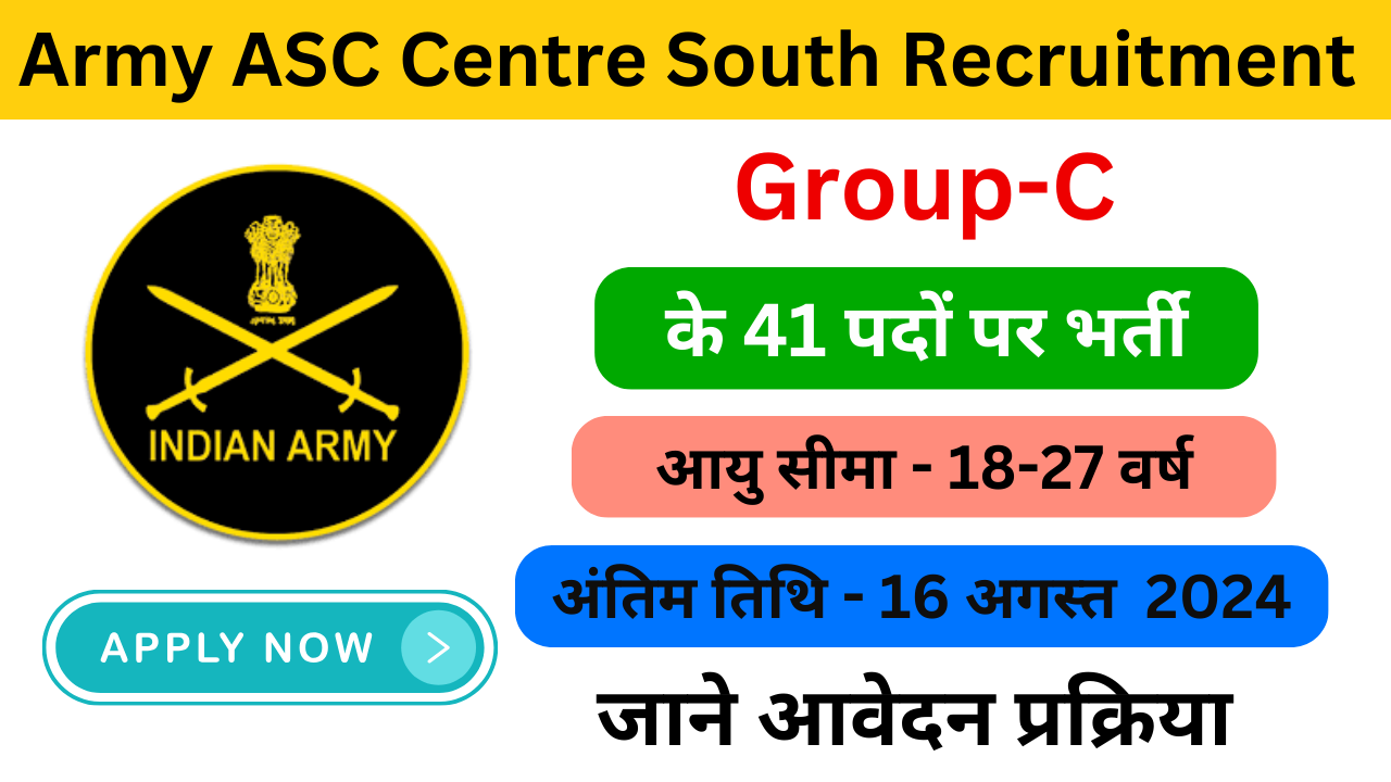 Army ASC Centre South Recruitment 2024 - Exam Lover