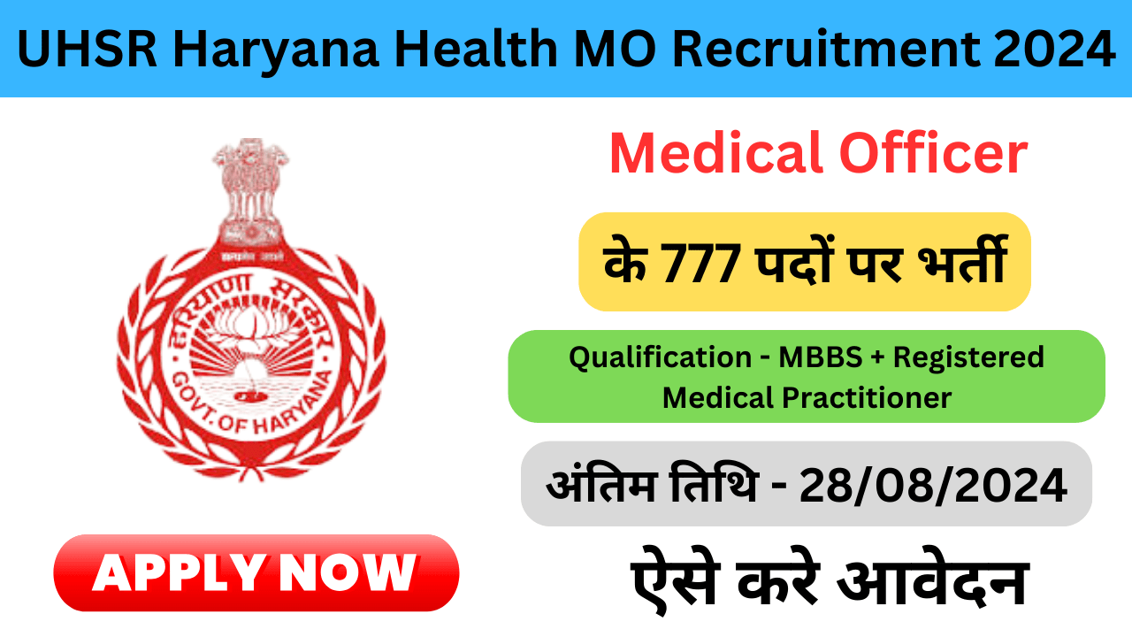 UHSR Haryana Health MO Recruitment 2024