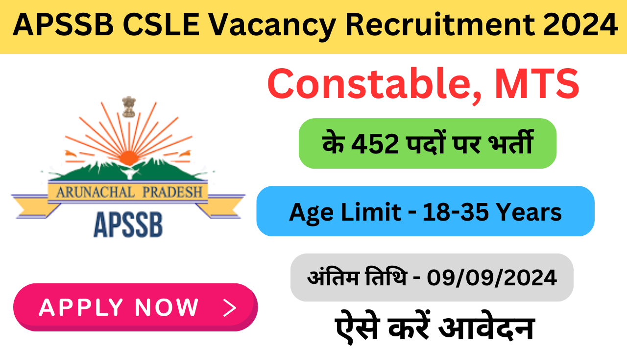 APSSB CSLE Vacancy Recruitment 2024