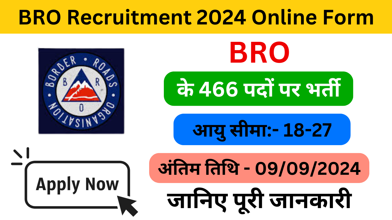 BRO Recruitment 2024 Online Form - Exam Lover