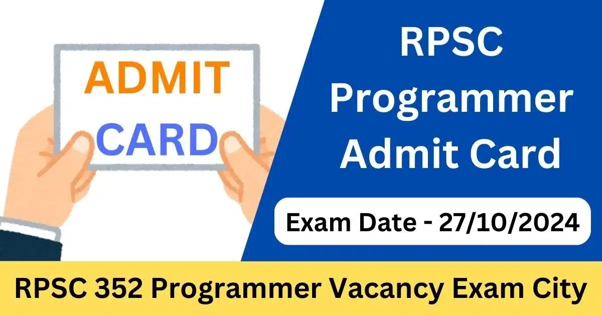 RPSC 352 Programmer Vacancy Exam City-Exam Lover