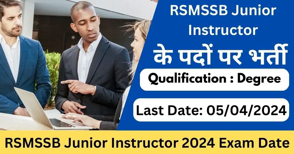 RSMSSB Junior Instructor Recruitment 2024 Banner-Exam lover