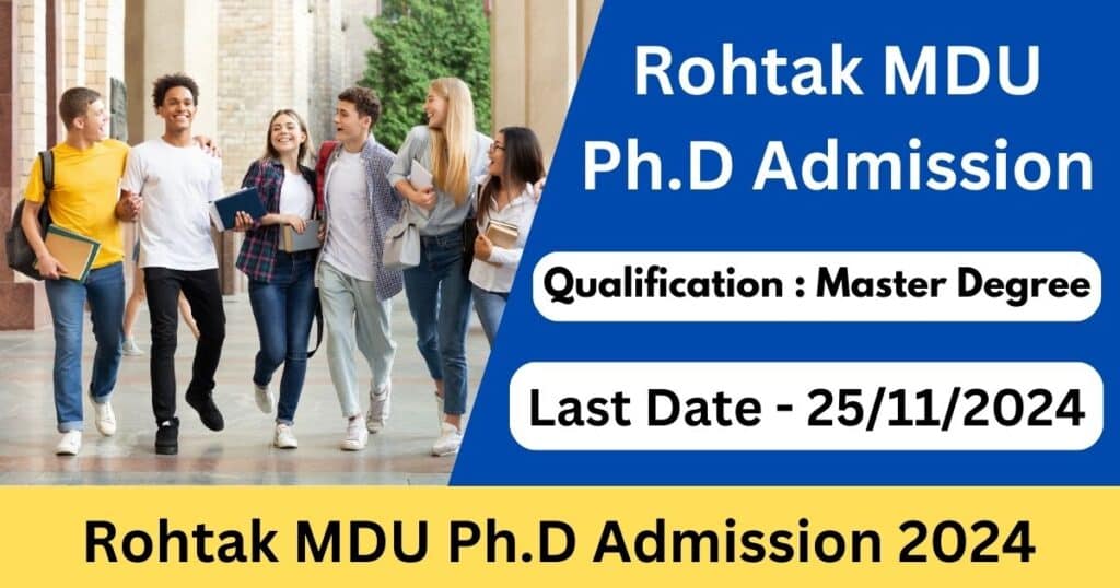 Rohtak MDU Ph.D Admission 2024 for Various Streams