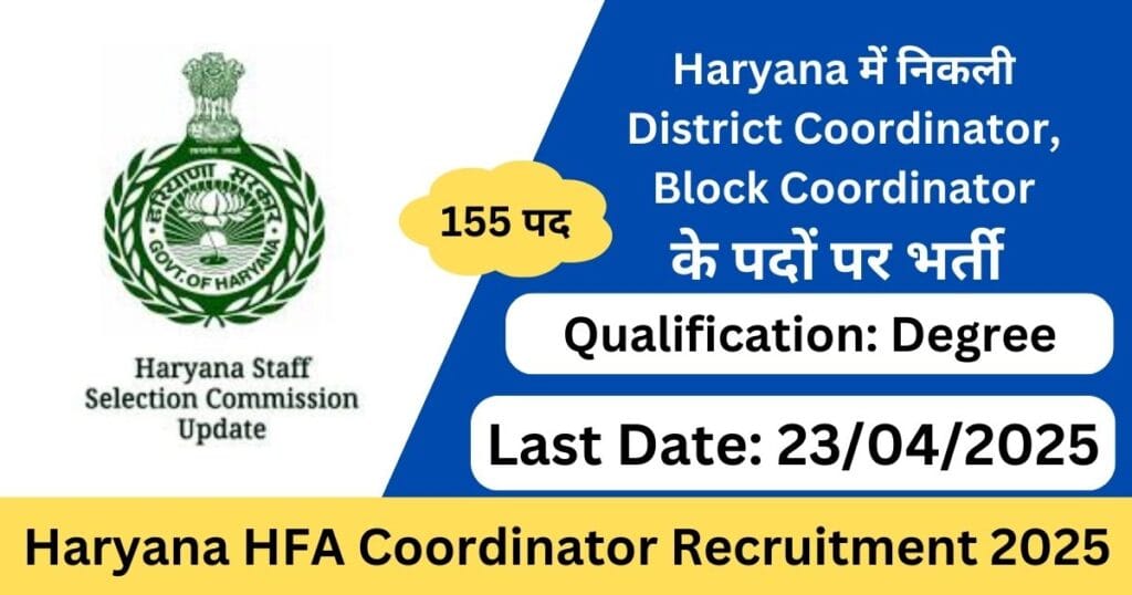 Haryana HFA Coordinator Recruitment 2025