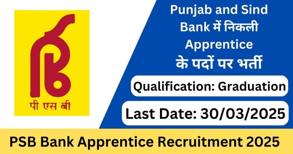 PSB Bank Apprentice Recruitment 2025 Notification