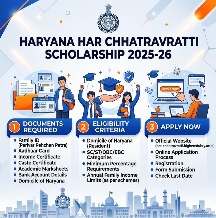 Haryana Har Chhatravratti Scholarship 2025-26 Form Apply Link