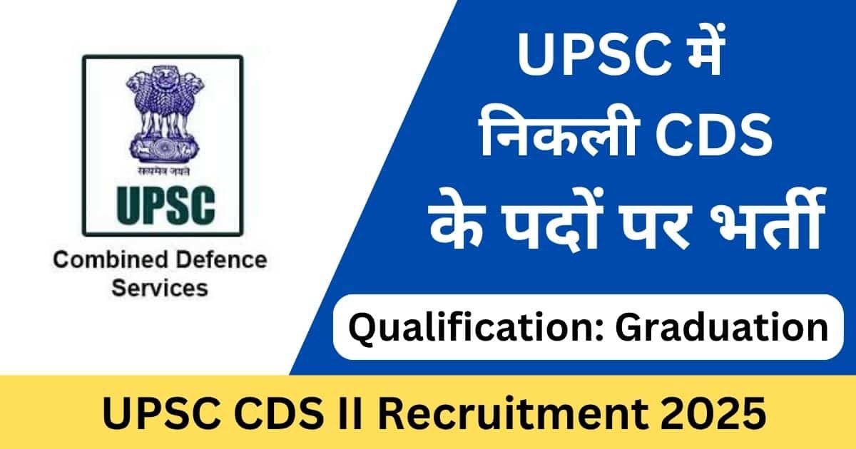 UPSC CDS II 2025 Application Form