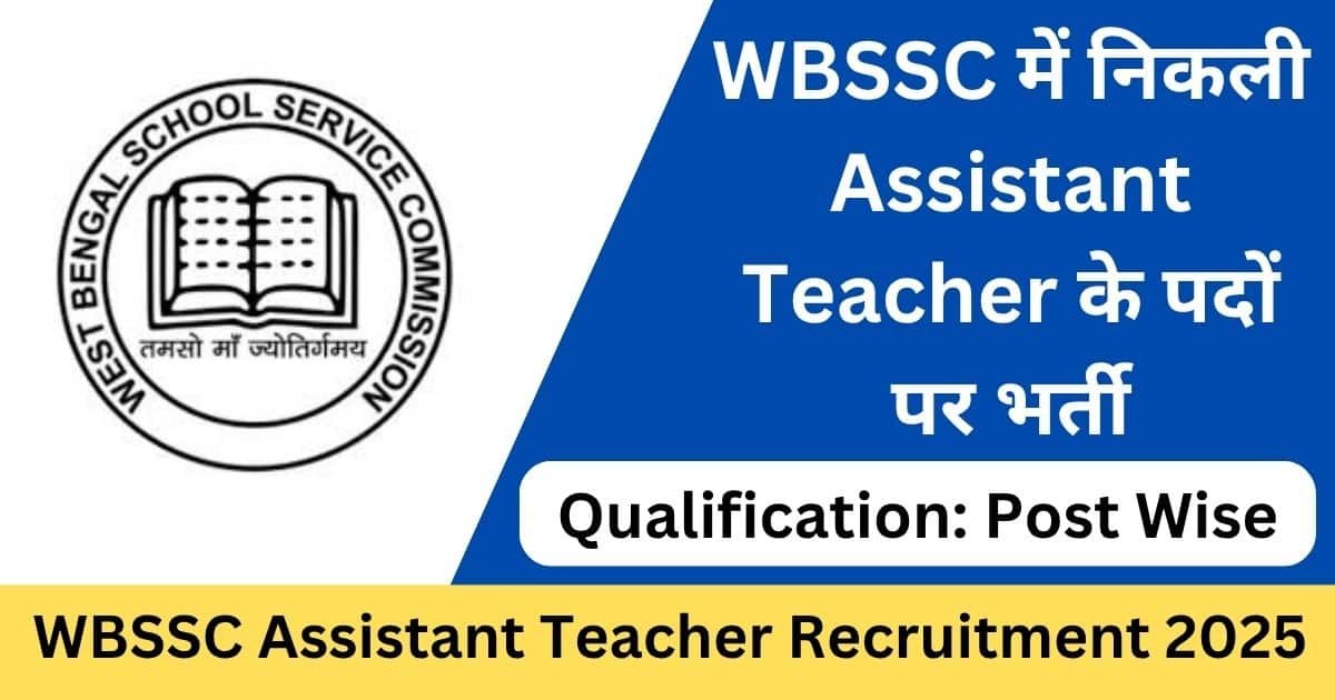 WBSSC Assistant Teacher Recruitment 2025 Notification