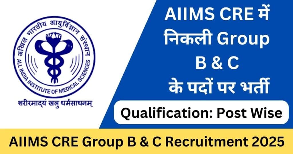 AIIMS CRE Recruitment 2025 Apply Online