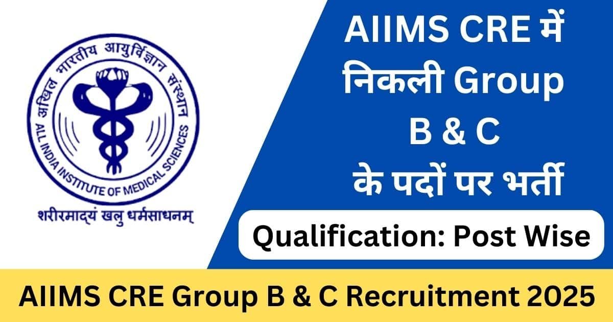 AIIMS CRE Recruitment 2025 Apply Online