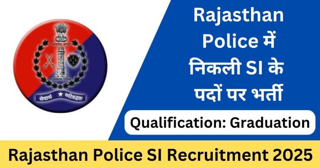 Rajasthan Police SI Recruitment 2025 Apply online