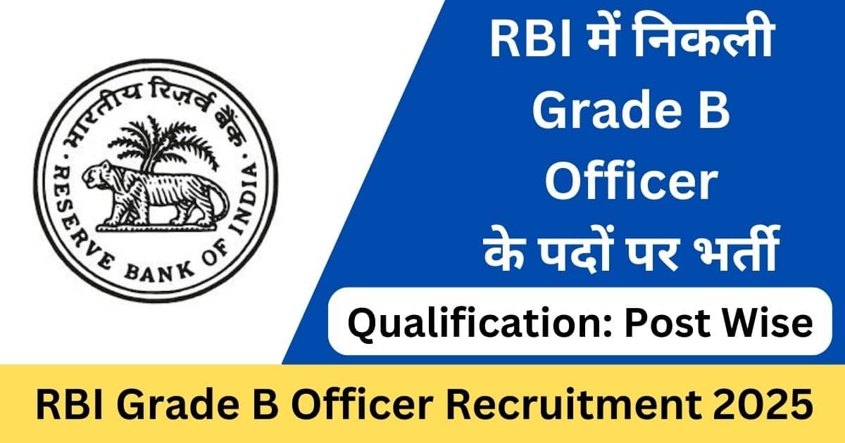 RBI Grade B Officer Recruitment 2025 Apply Online