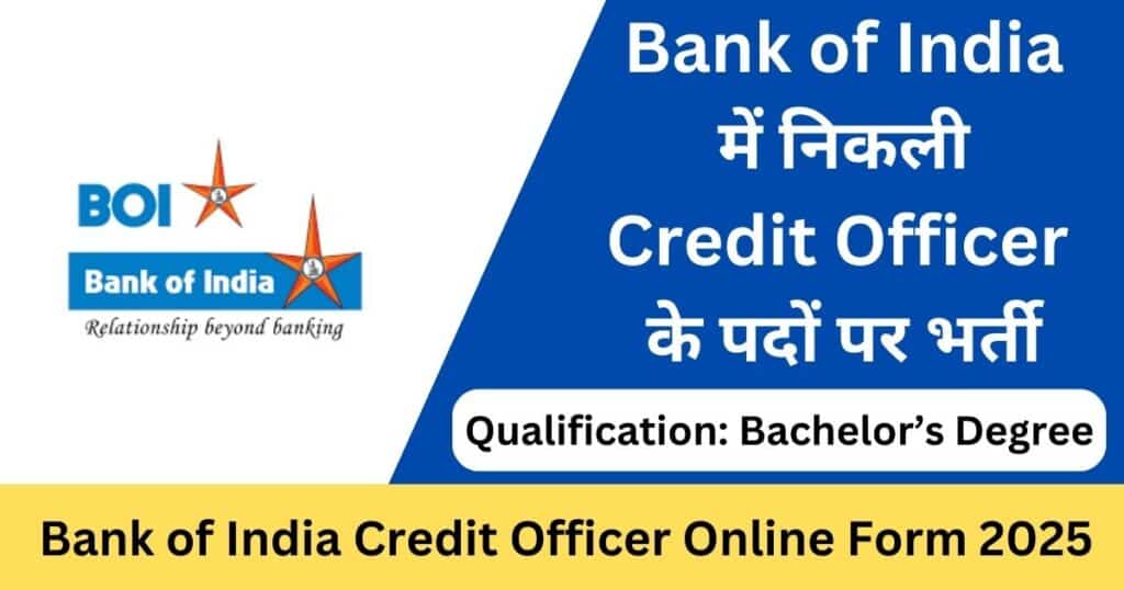 Bank of India Credit Officer Online Form 2025