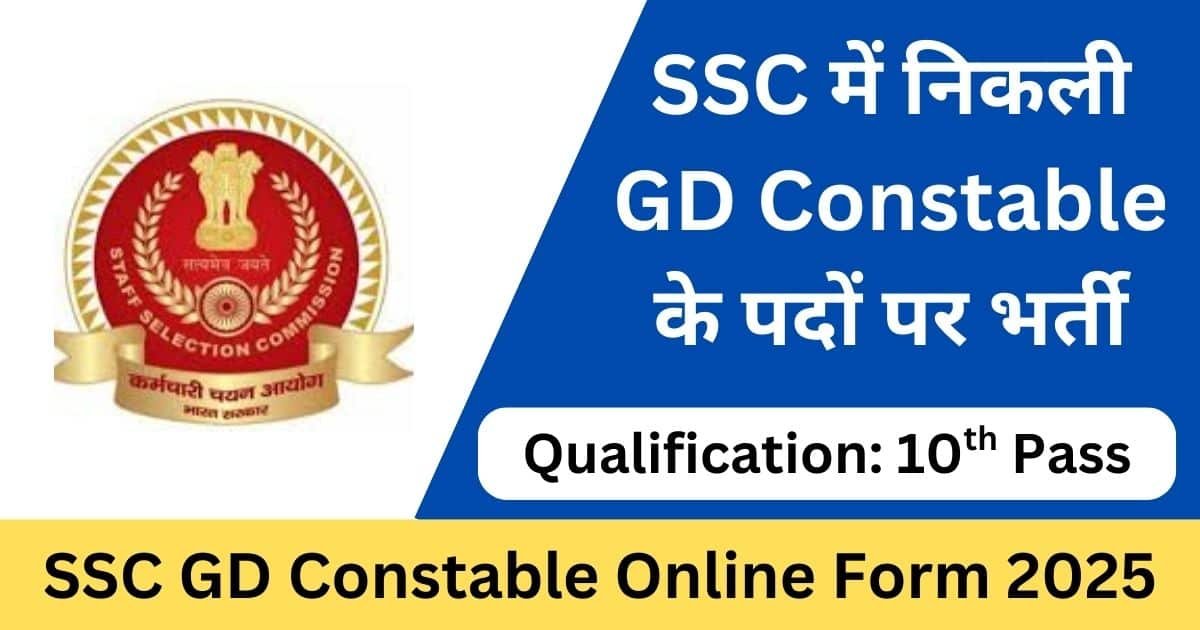 SSC GD Constable Online Form 2025
