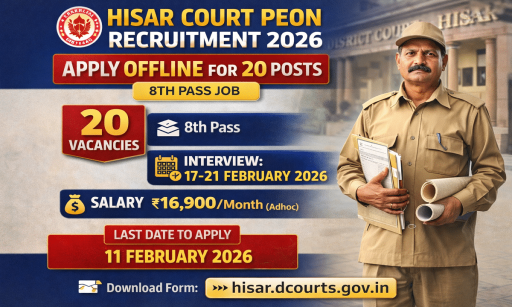 Hisar Court Peon Offline Form 2026