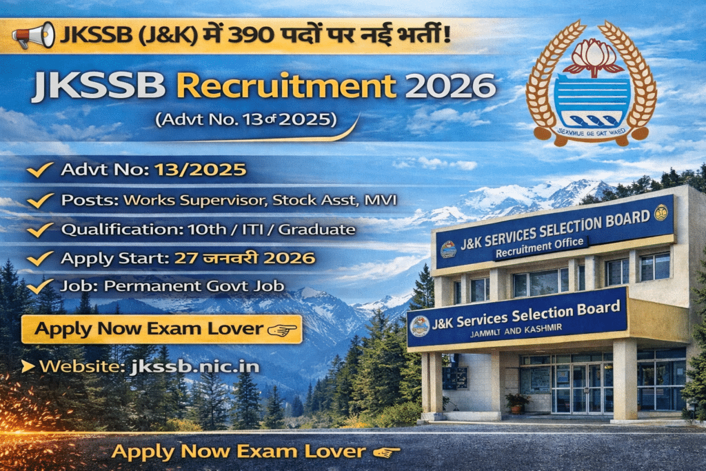 JKSSB Recruitment 2026