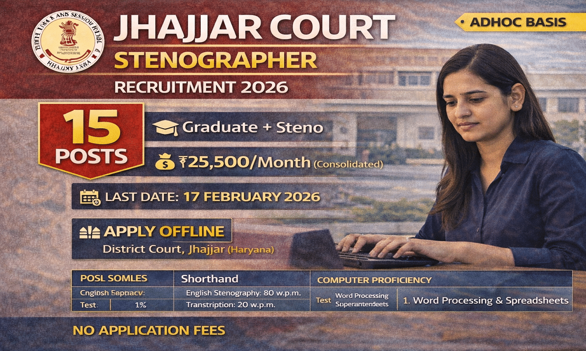 Jhajjar Court Stenographer Offline Form 2026