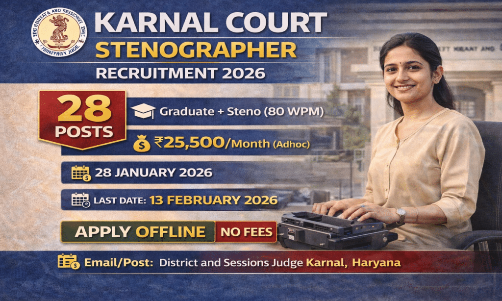 Karnal Court Stenographer Offline Form 2026