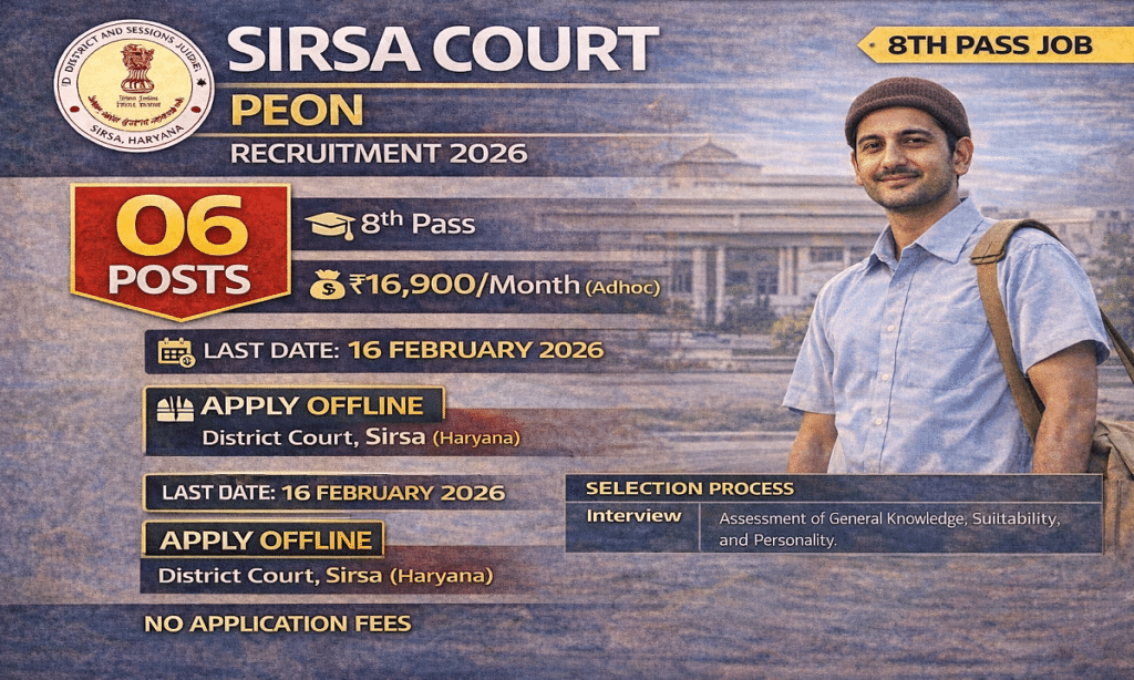 Sirsa Court Peon Offline Form 2026