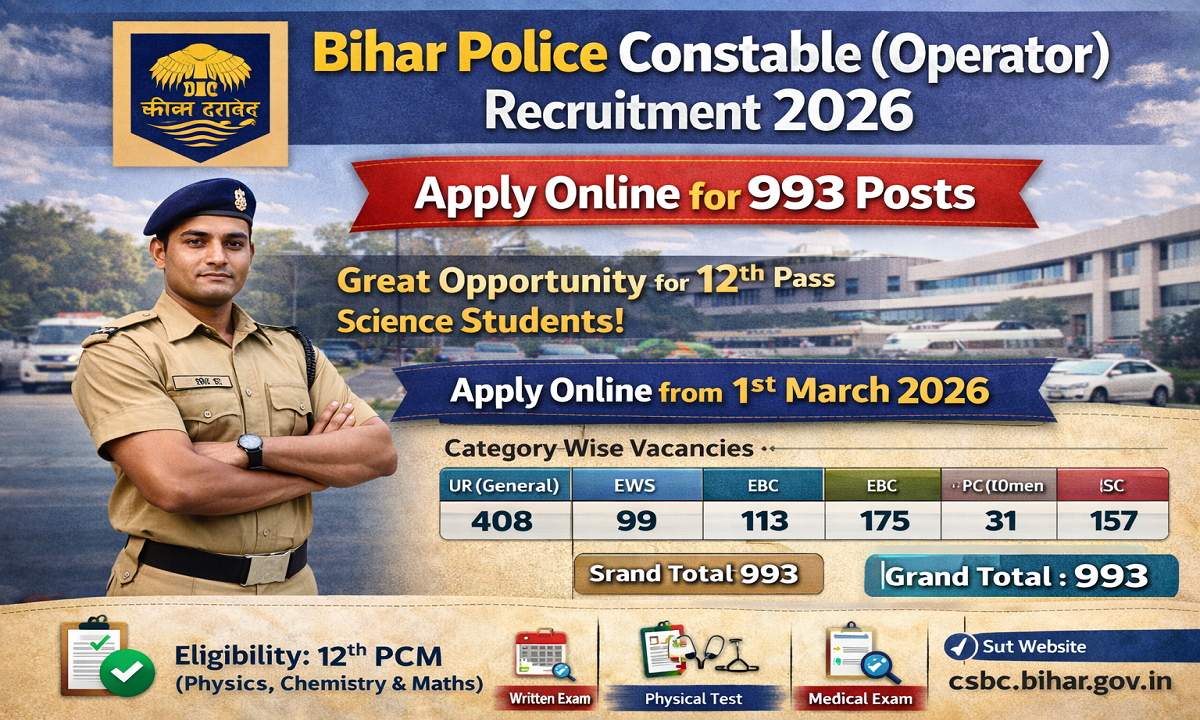 Bihar Police Constable Operator Vacancy