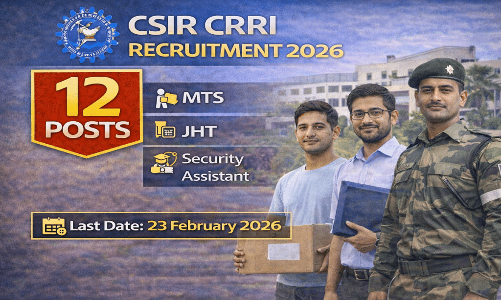 CSIR CRRI Recruitment 2026