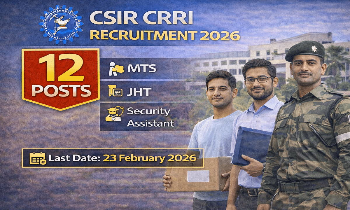 CSIR CRRI Recruitment 2026