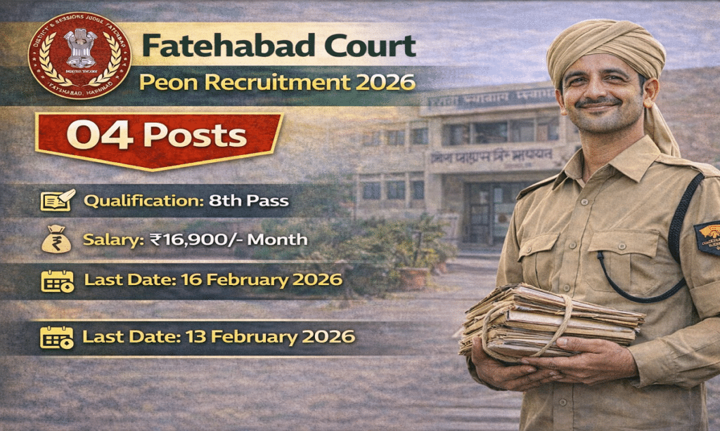 Fatehabad Court Peon Offline Form 2026