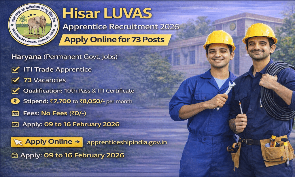 Hisar LUVAS Apprentice Recruitment 2026