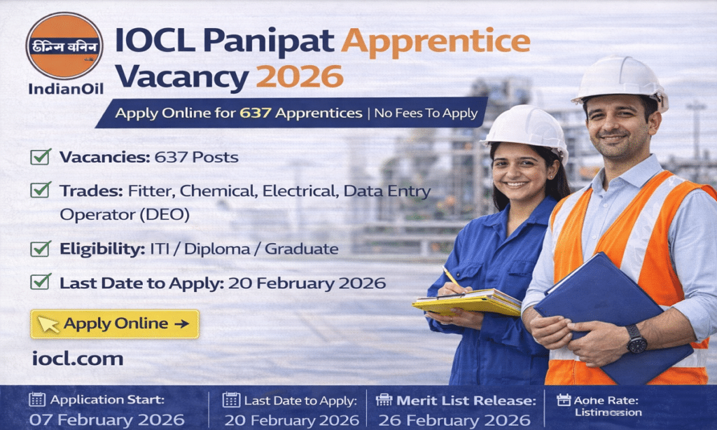 IOCL Panipat Apprentice Vacancy 2026
