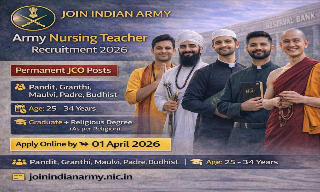 Indian Army Religious Teacher Vacancy 2026