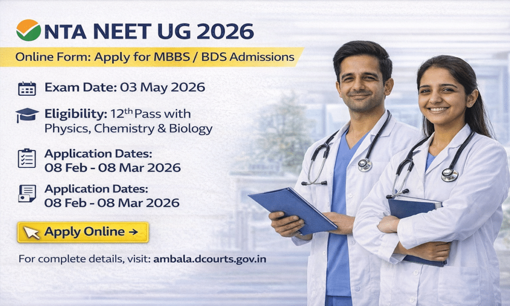 NTA NEET UG 2026 Online Form