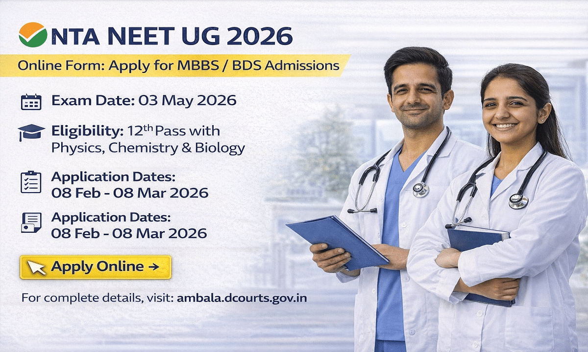 NTA NEET UG 2026 Online Form