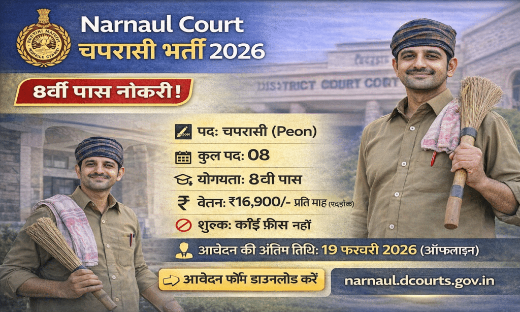 Narnaul Court Peon Offline Form 2026