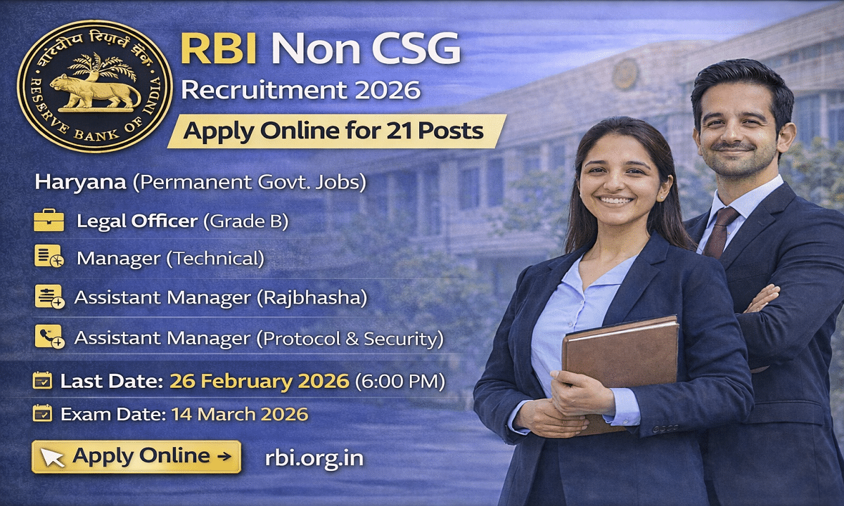 RBI Non CSG Recruitment 2026