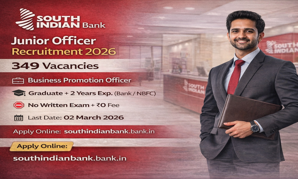 South Indian Bank Junior Officer Vacancy 2026
