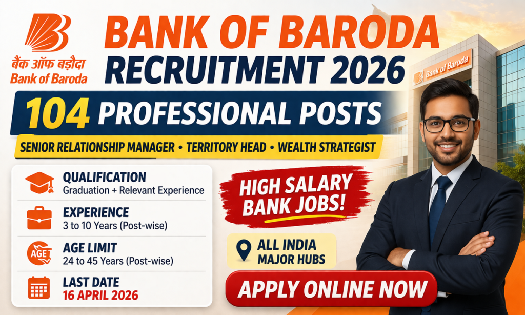 Bank of Baroda Professionals Vacancy 2026