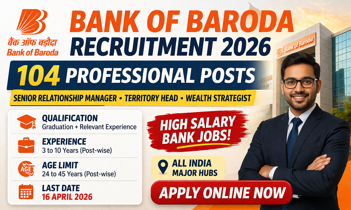 Bank of Baroda Professionals Vacancy 2026