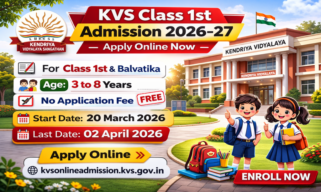 KVS Class 1st Admission 2026-27