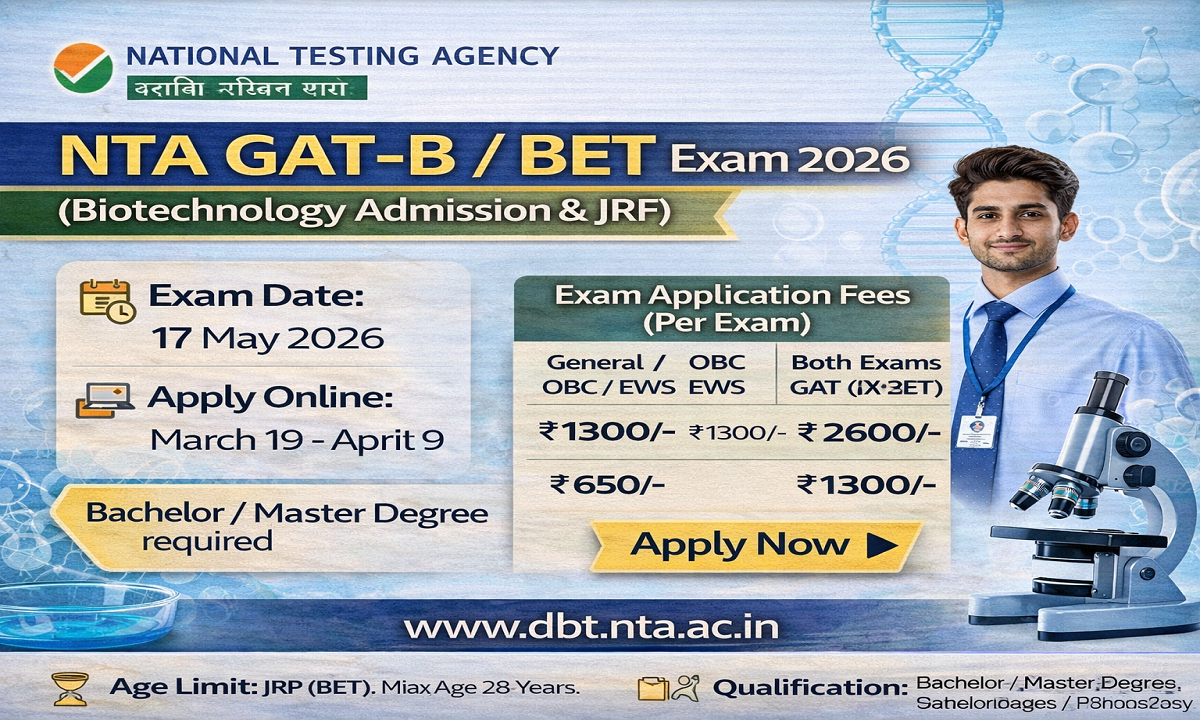 NTA GAT B BET Exam 2026