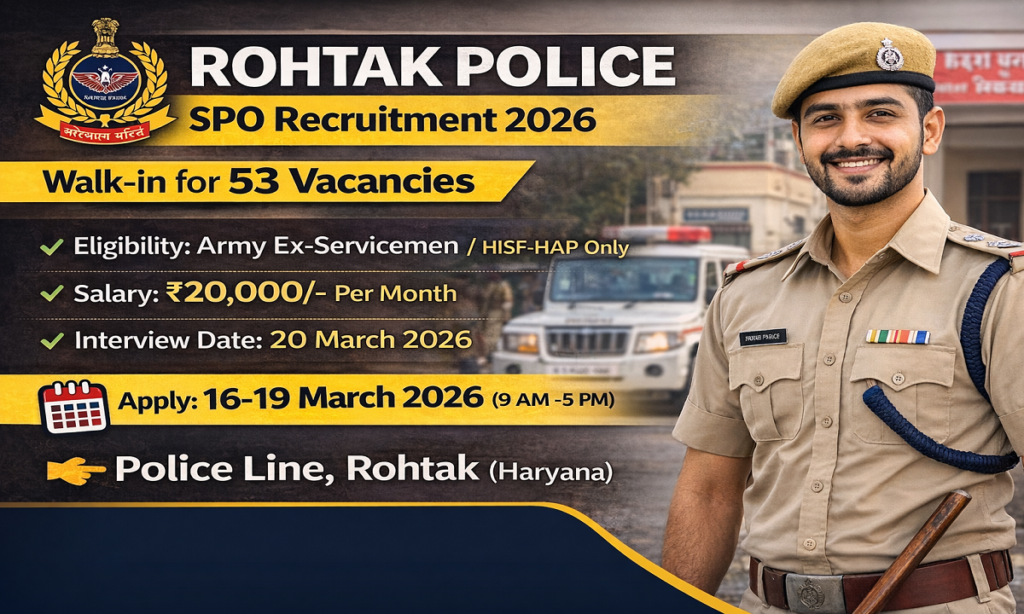 Rohtak Police SPO Recruitment 2026