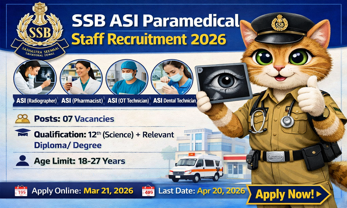SSB ASI Paramedical Staff Vacancy 2026