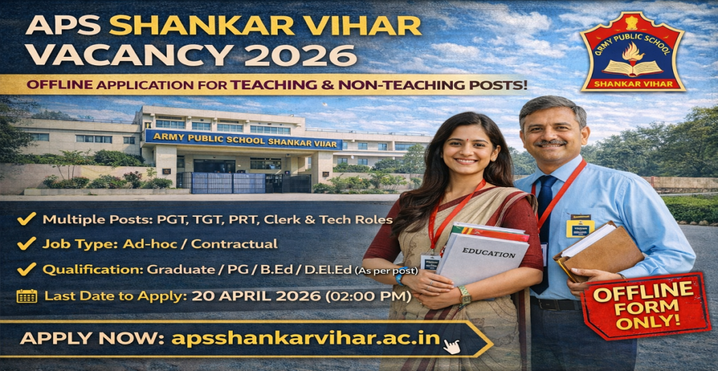 APS Shankar Vihar Vacancy 2026