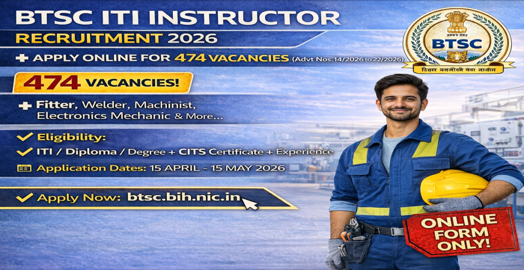 BTSC ITI Instructor Vacancy 2026