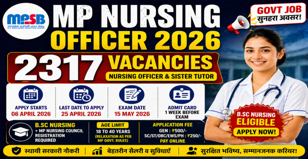 MPESB Nursing Officer Recruitment 2026