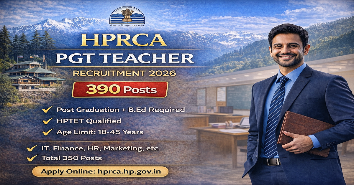 HPRCA PGT Teacher Online Form 2026