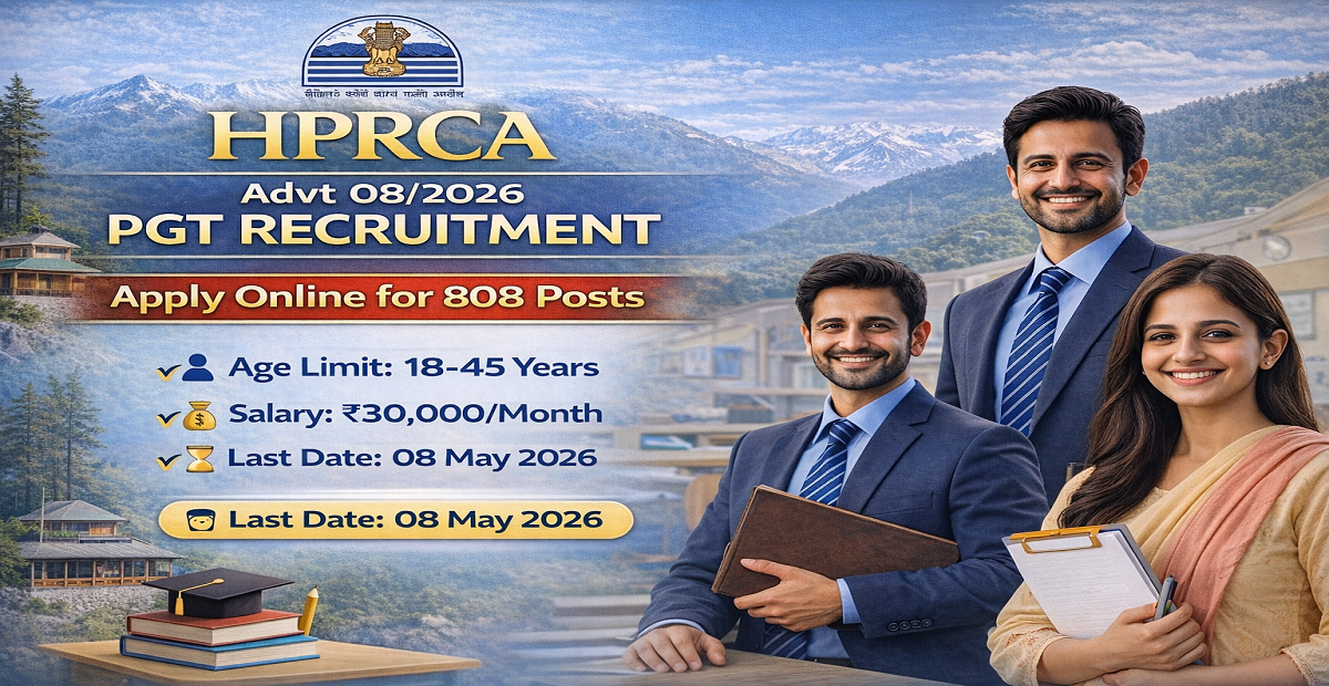 HPRCA PGT Teacher Recruitment 2026