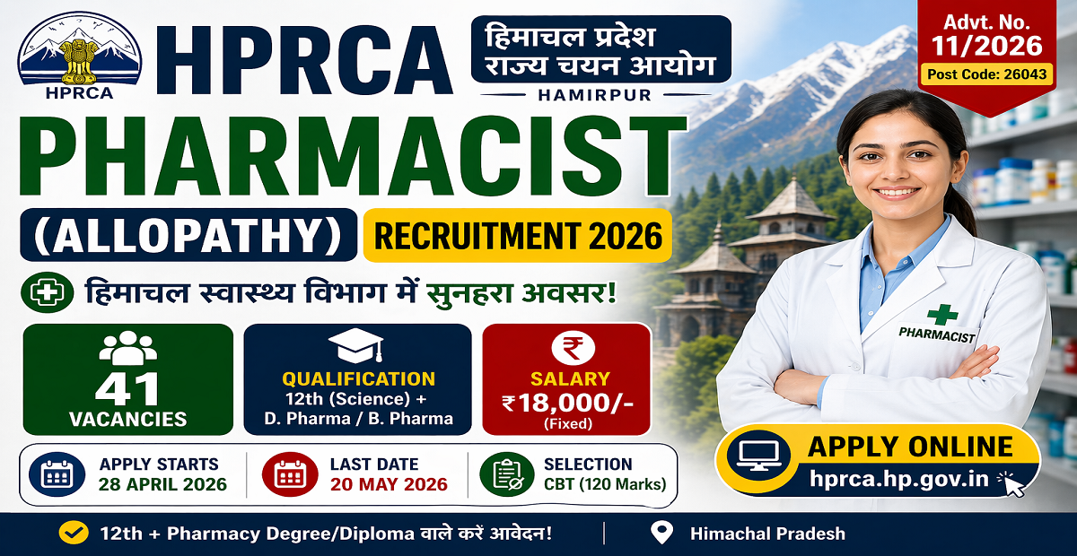 HPRCA Pharmacist Allopathy Vacancy 2026