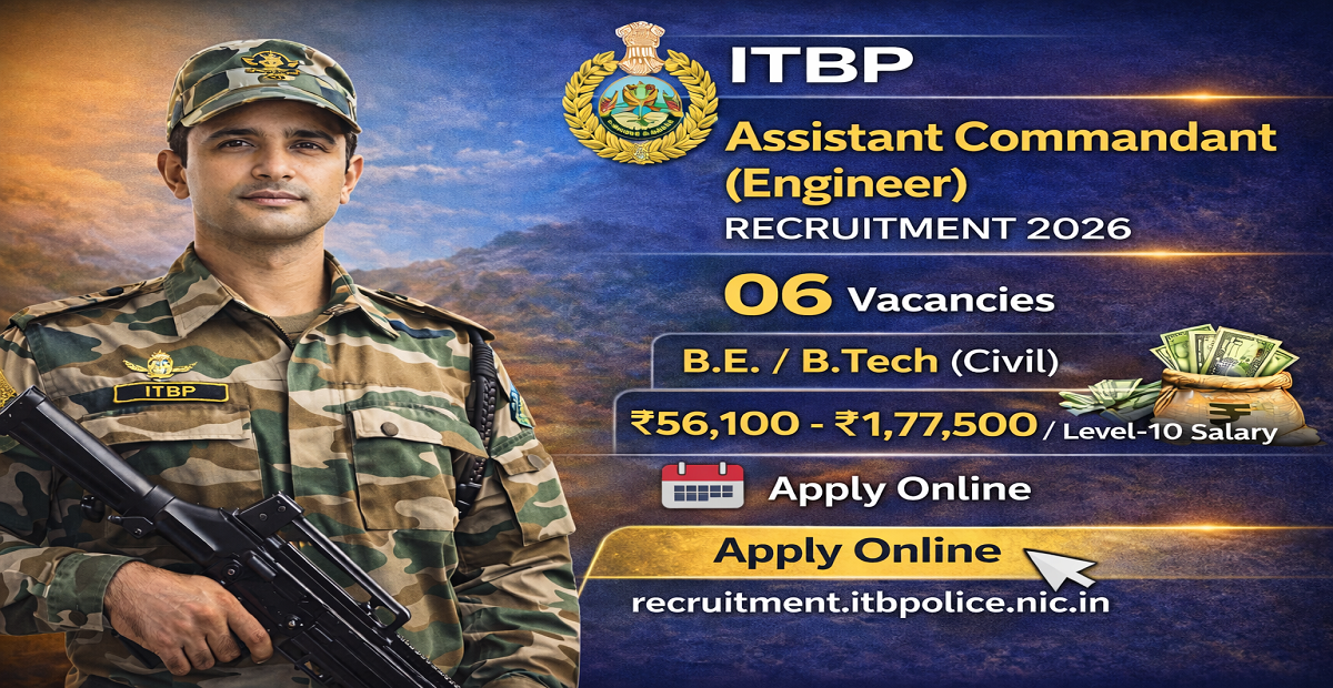 ITBP Assistant Commandant Engineer Recruitment 2026
