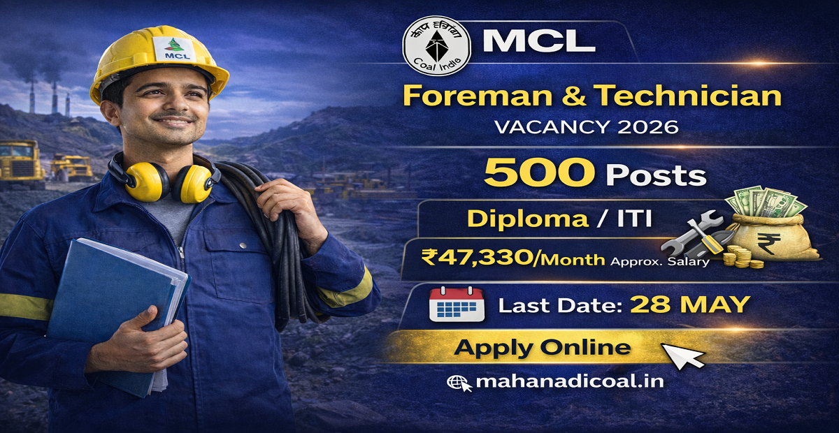 MCL Foreman and Technician Vacancy 2026