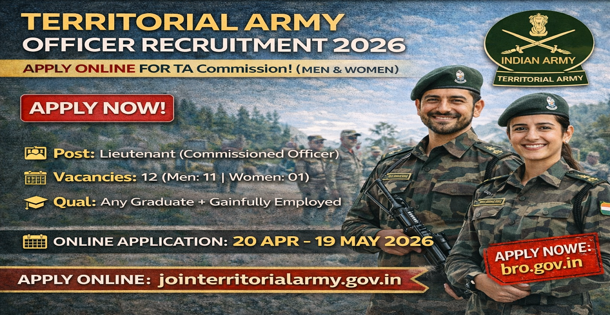 TA Officer Recruitment 2026 Apply Online
